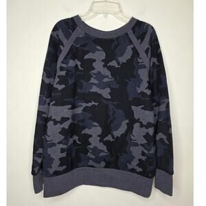 Prana blue black camo camoflauge hemp blend long sleeve sweatshirt - small